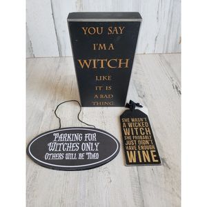 Halloween wooden witch Decor parking wine bad thing set home